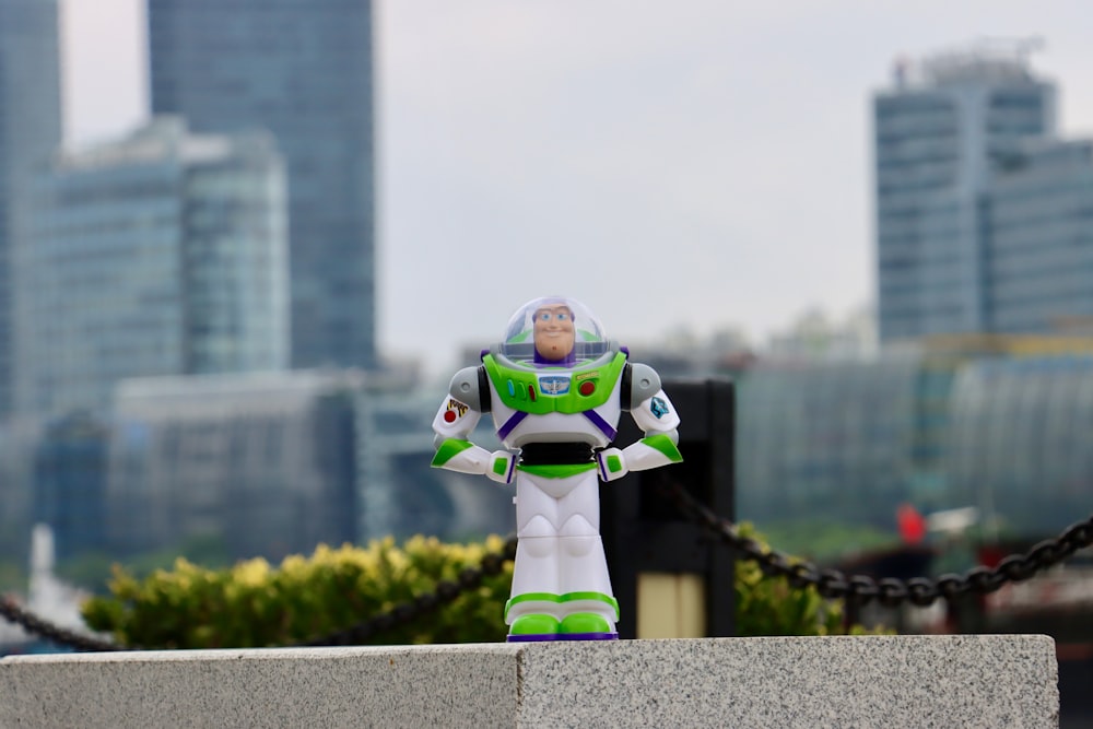 a toy on a ledge