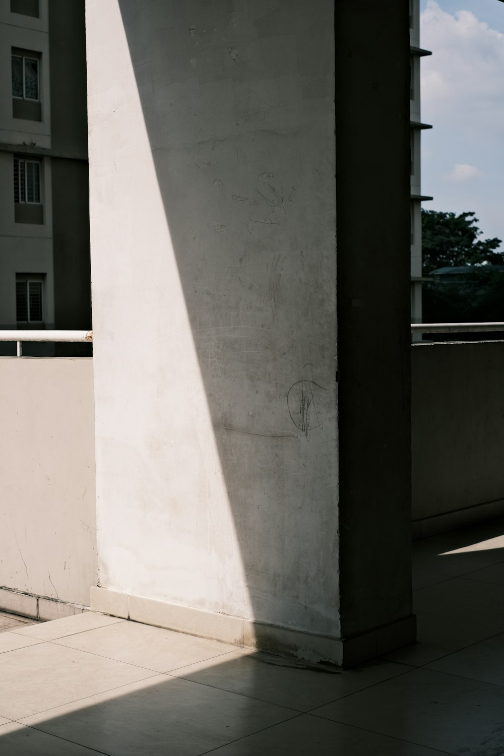 a concrete wall with a hole in it