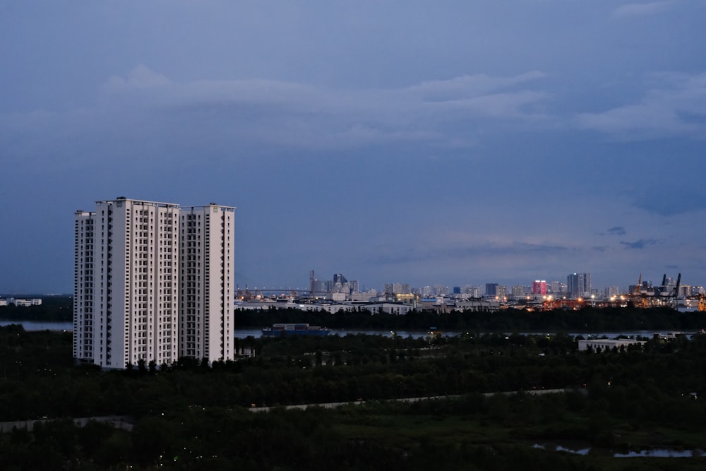 a tall building in a city