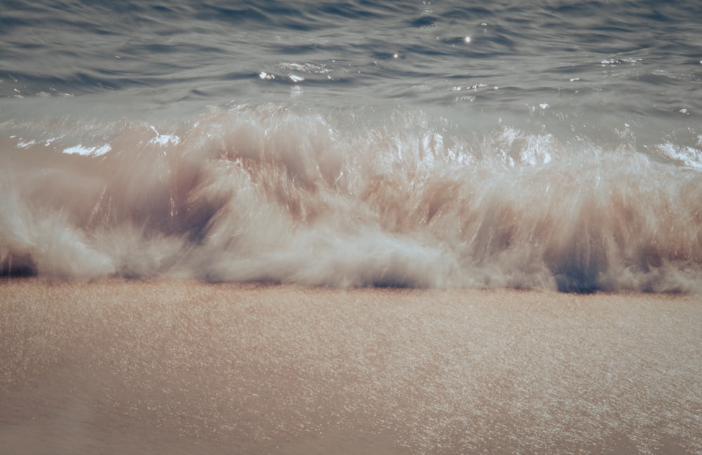 waves crashing on a beach