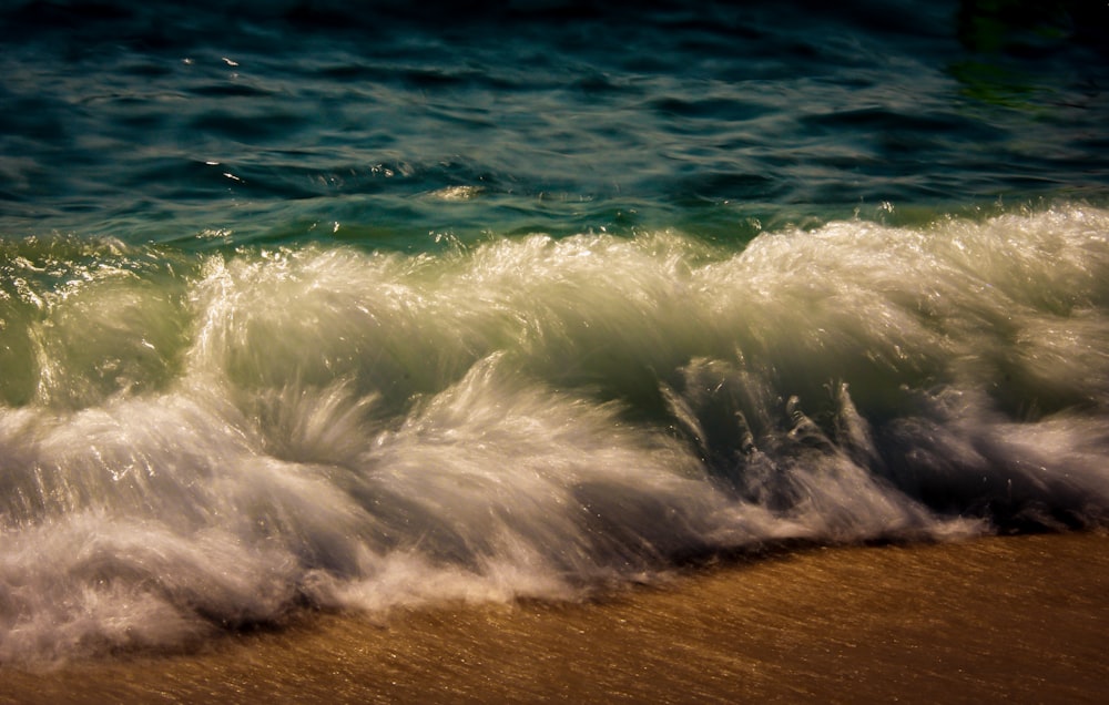 waves crashing on a beach