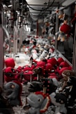 a large group of stuffed animals