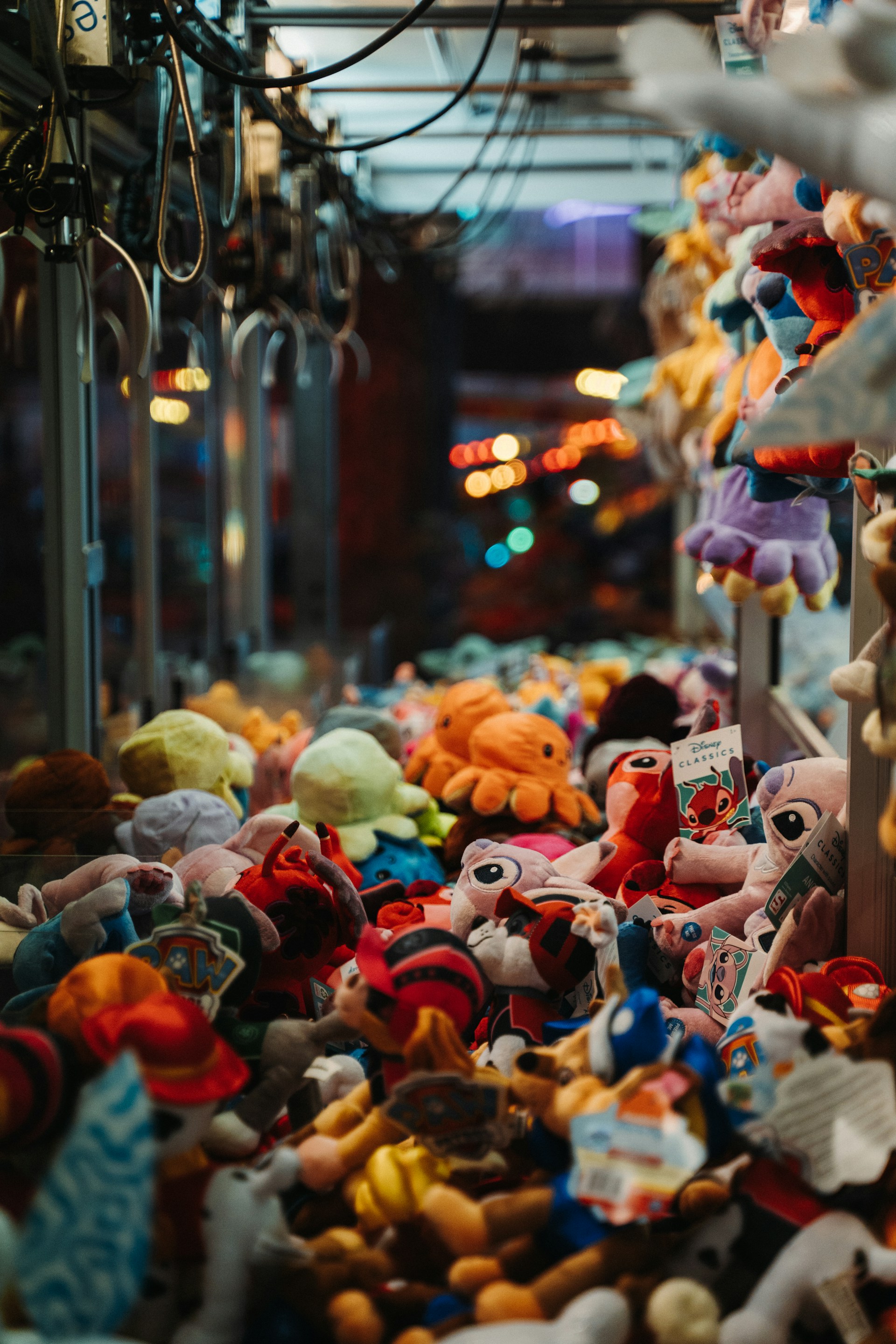 a large group of stuffed toys