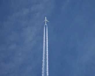 a plane flying in the sky