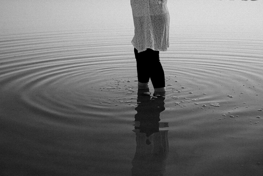 a person standing on a beach