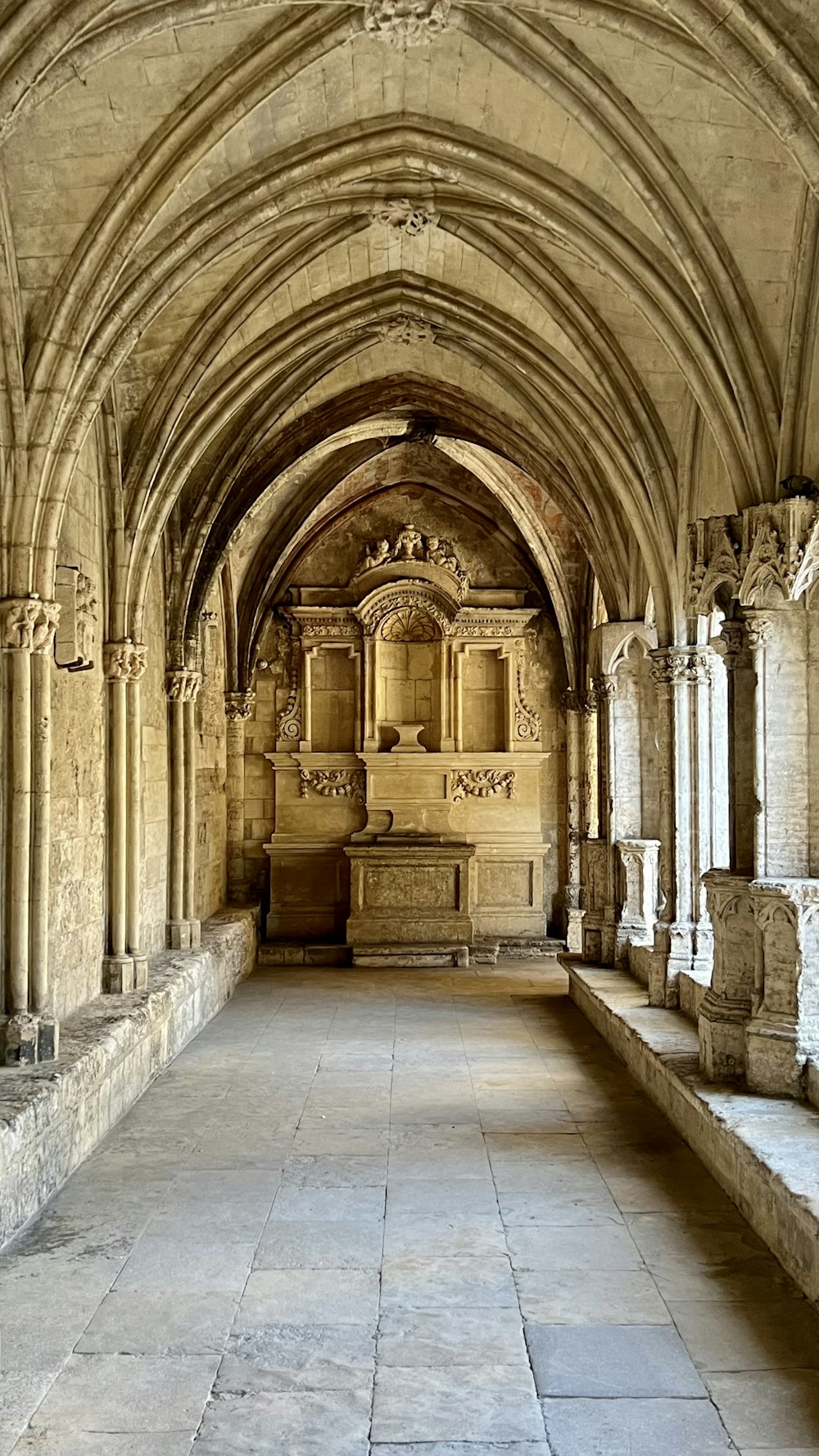a large stone hallway