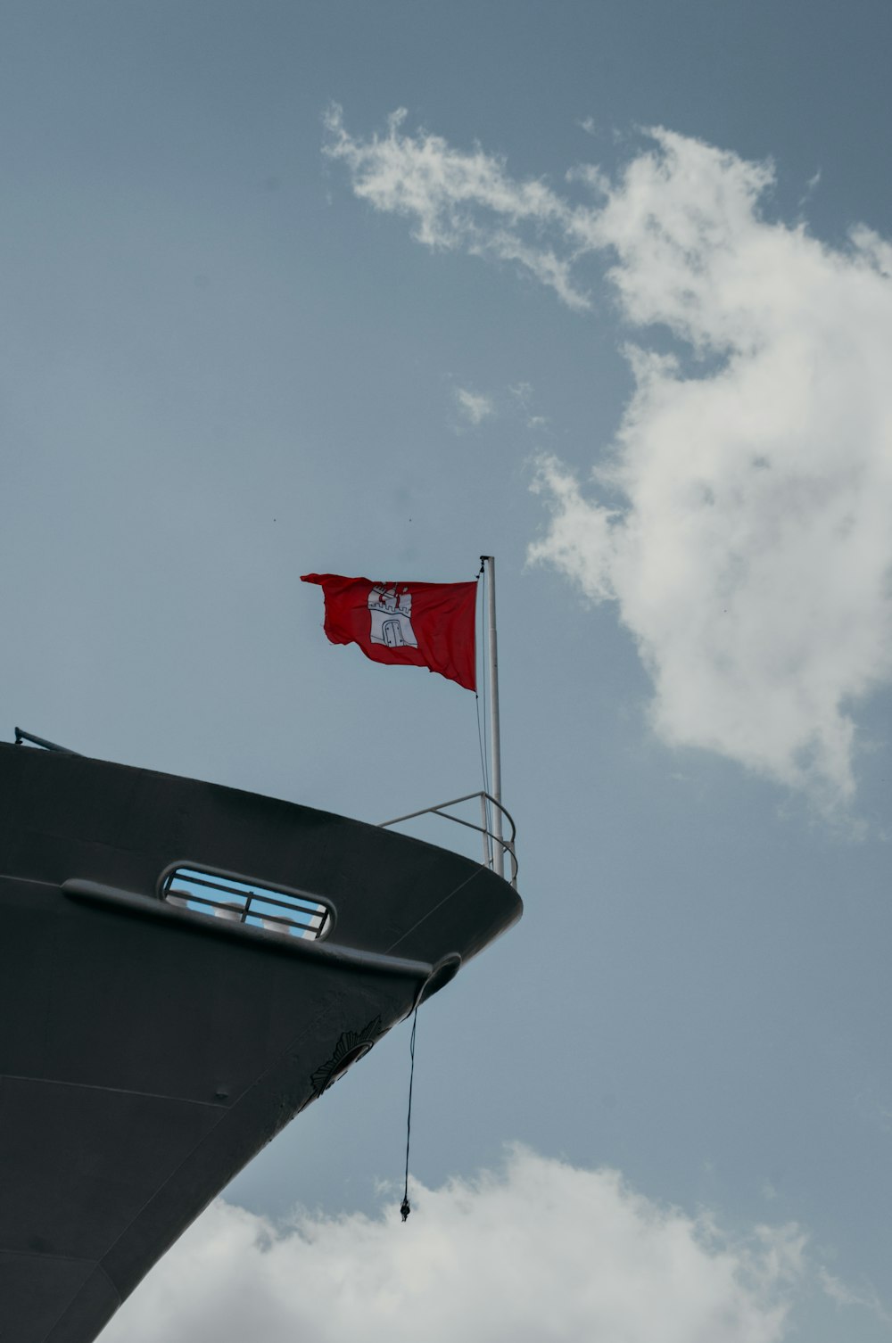 a flag on top of a building