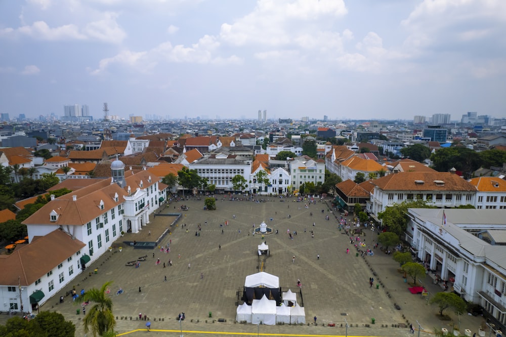 a city with many buildings