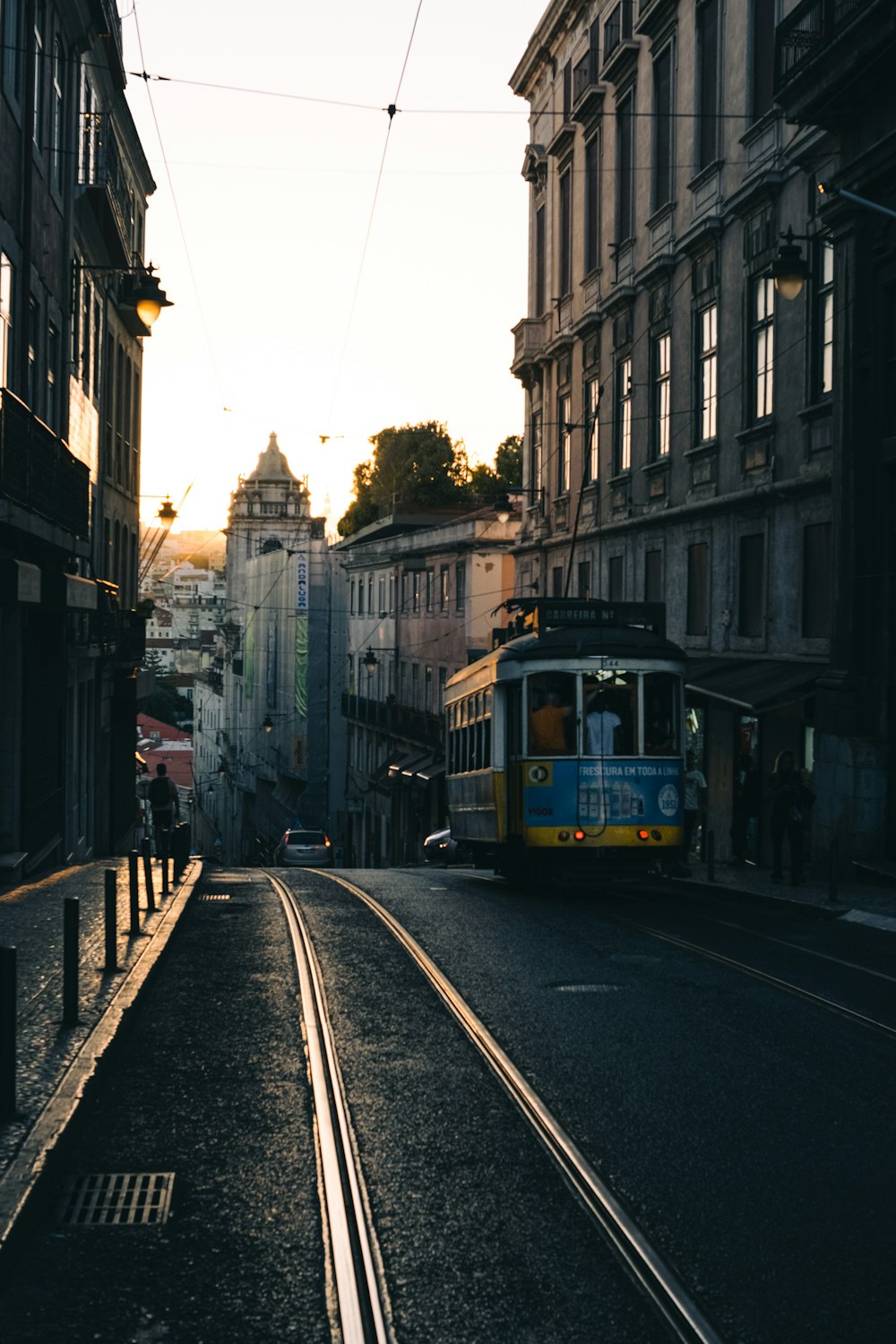 a trolley on a street
