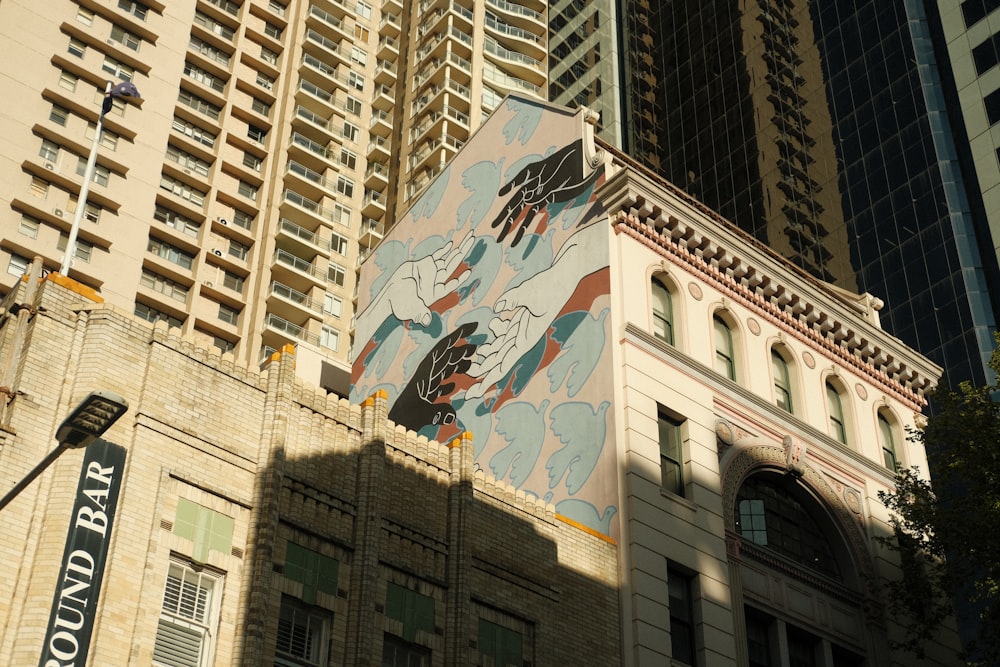 a building with a mural on it