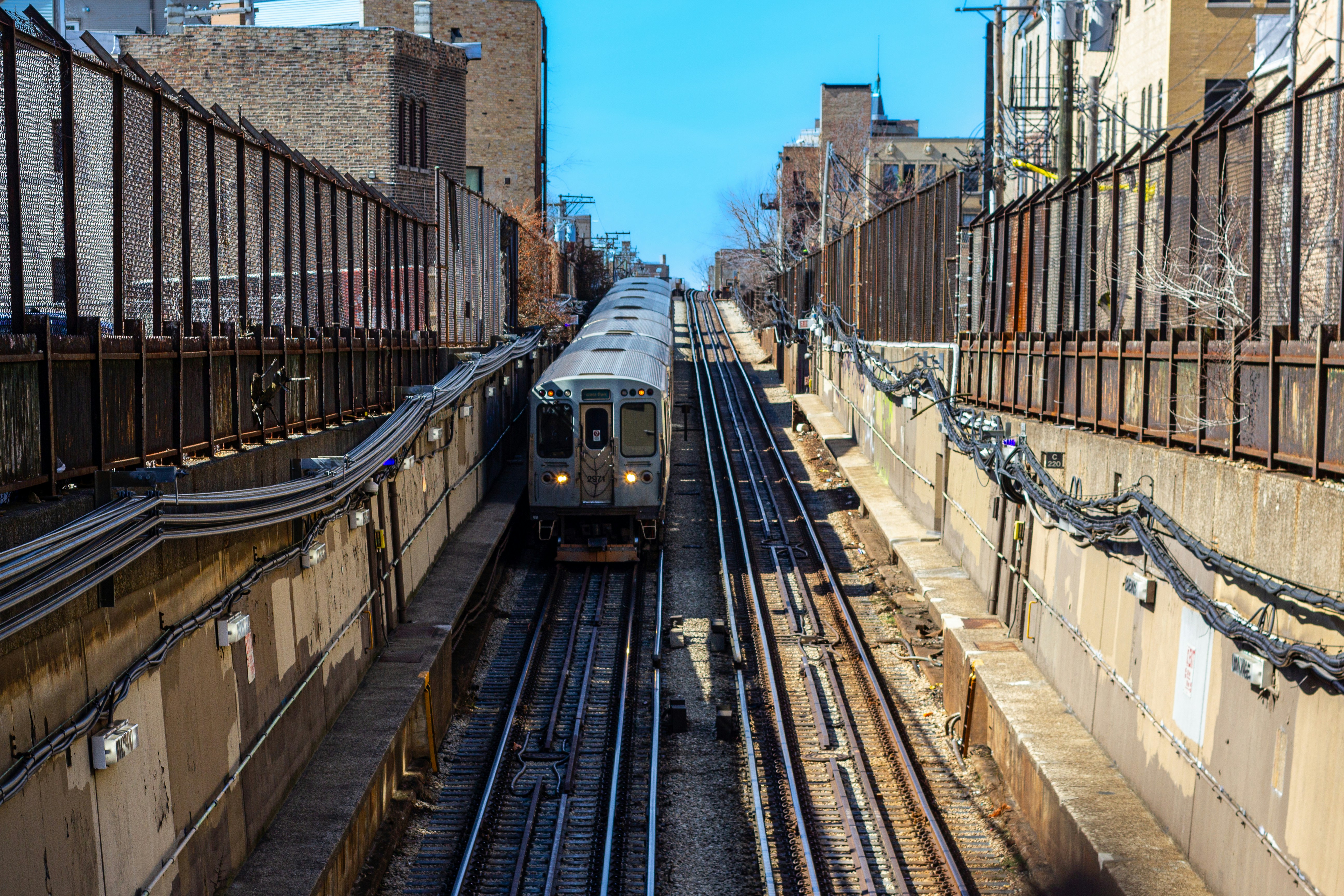 a train on the railway tracks