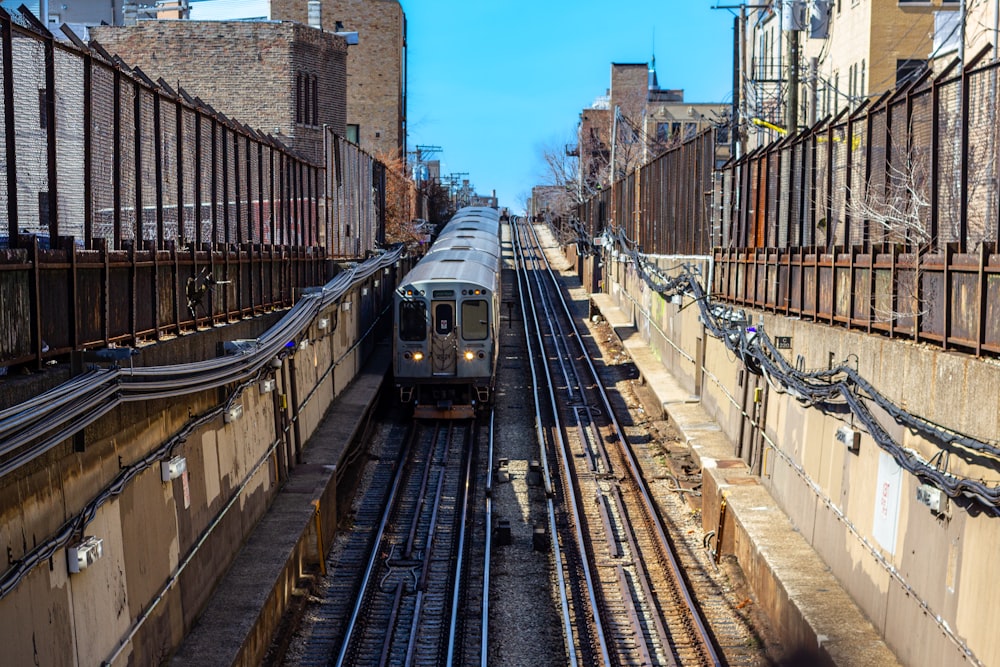 a train on the railway tracks