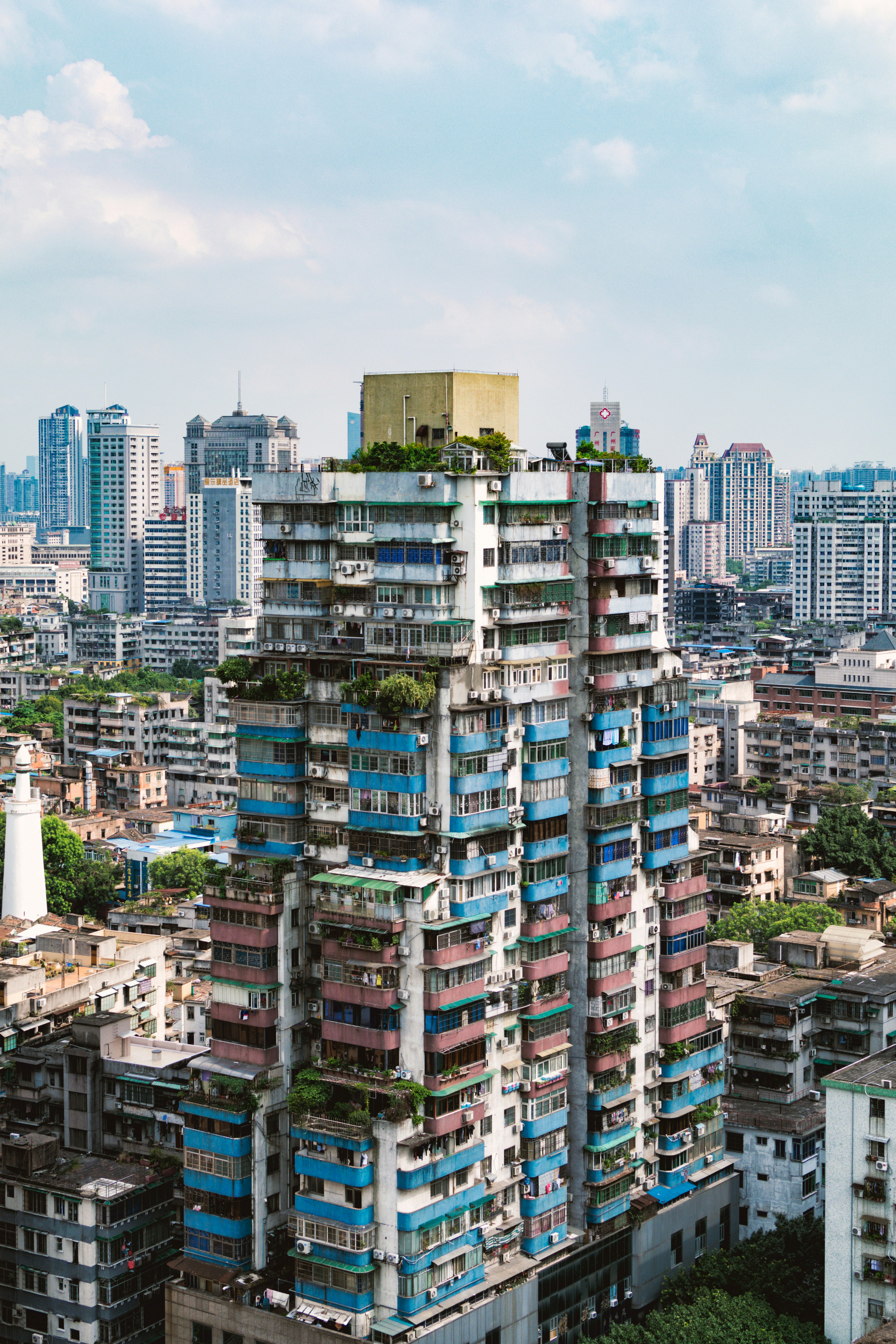 a city with many buildings