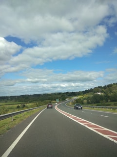 cars driving on a highway