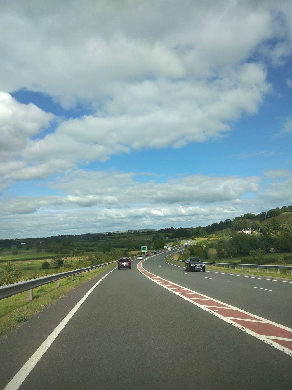 cars driving on a highway