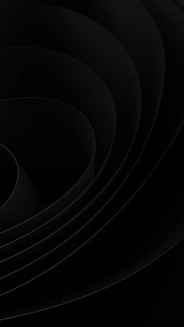 Abstract black curves forming a layered wavy pattern with soft shadows