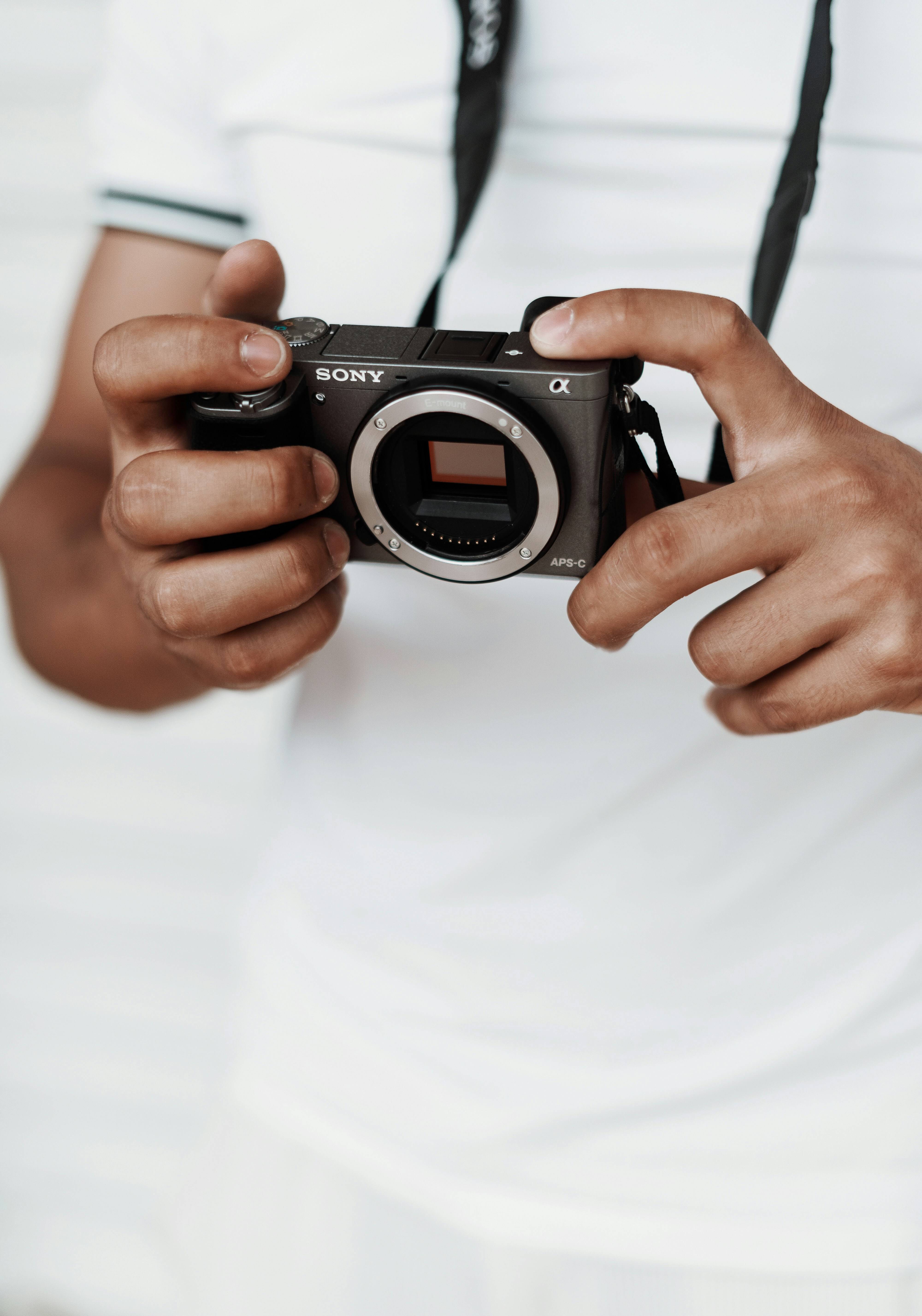 a person holding a camera