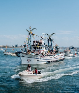 a group of people on a boat