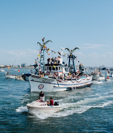 a group of people on a boat