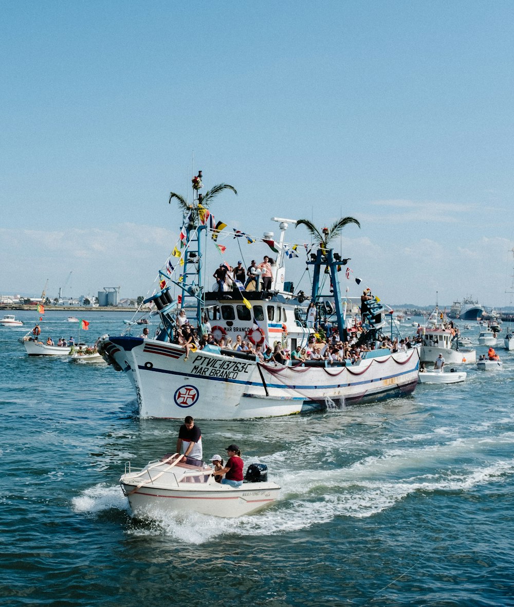 a group of people on a boat