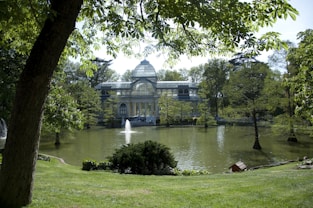 a building with a fountain in front of it
