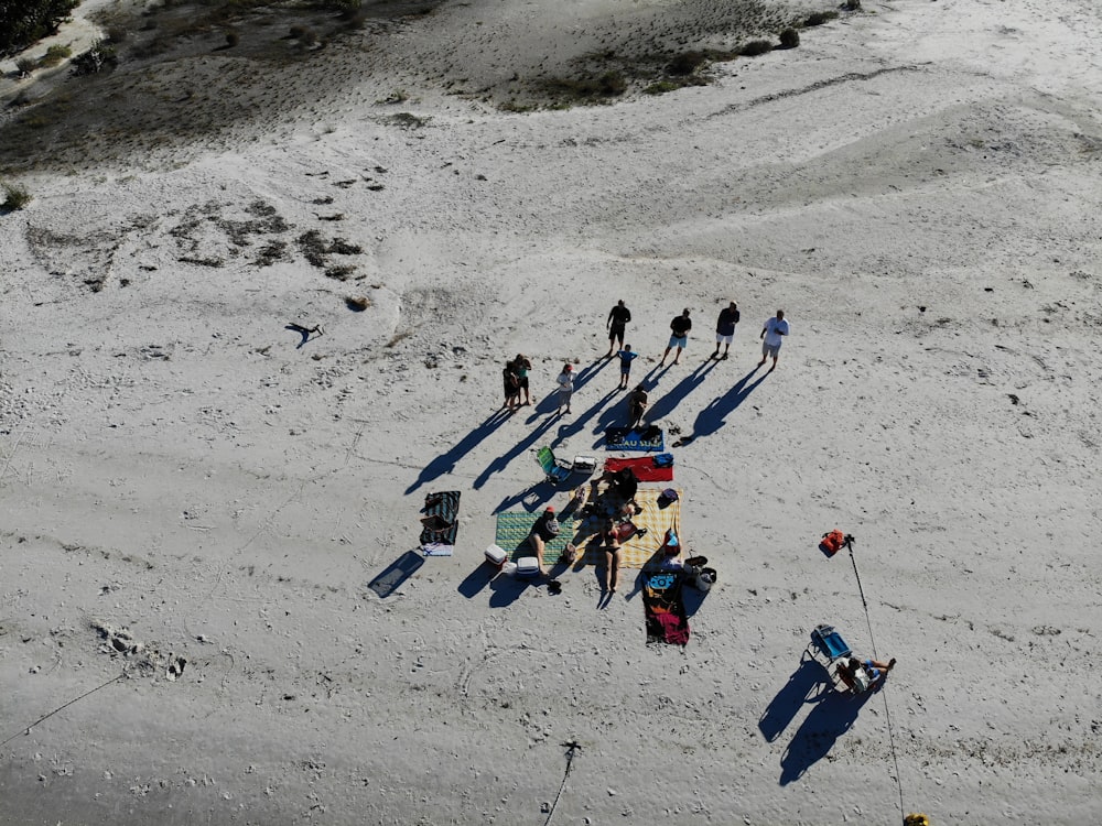 a group of people on a snowy mountain