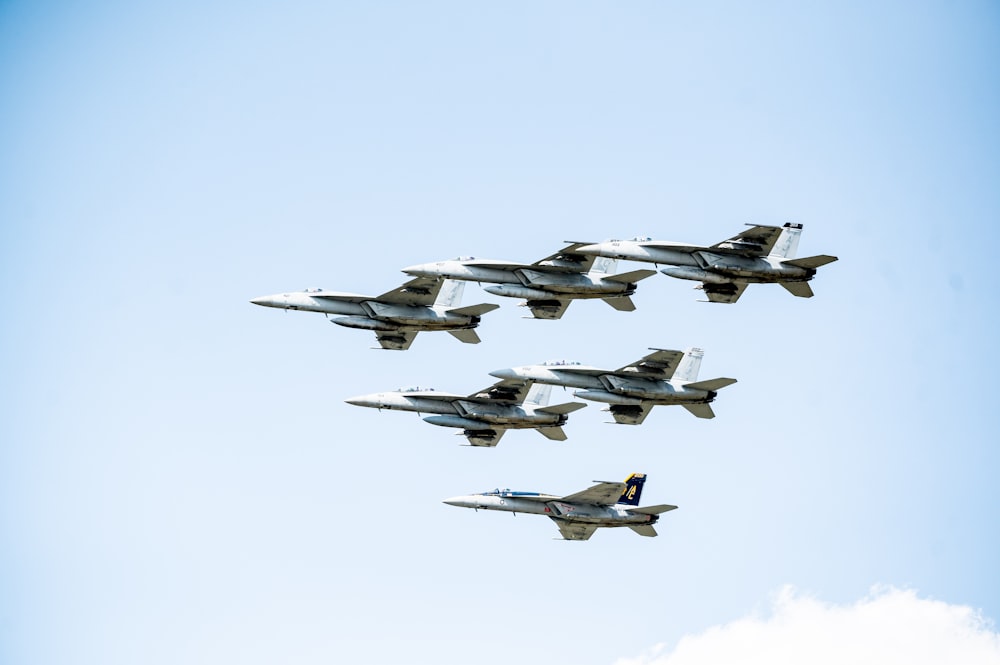 a group of jets fly through the air