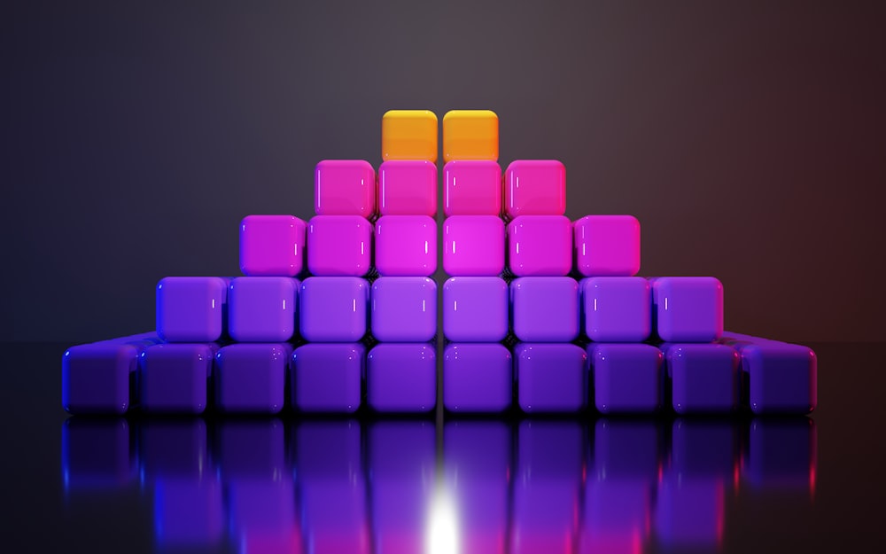 a group of colorful cubes
