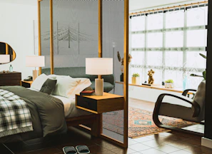 Double room featuring a cozy seating area near the window.