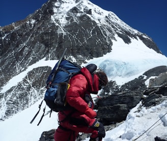 a person climbing a mountain