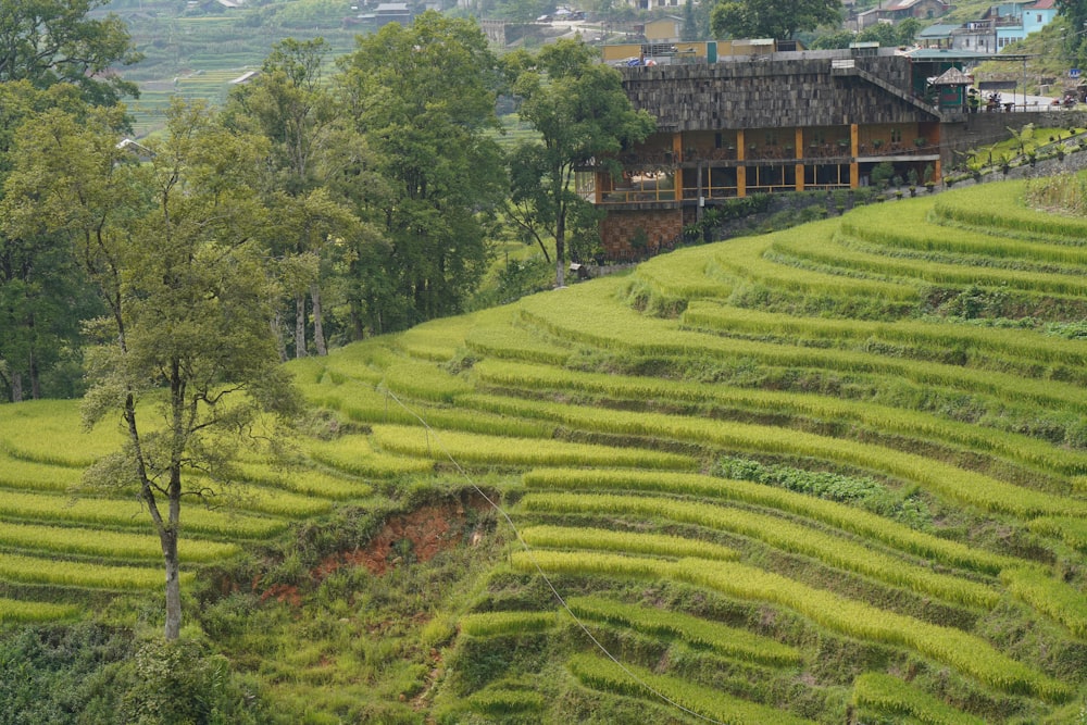 a building on a hill