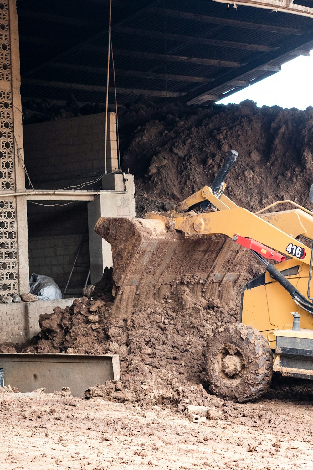 a bulldozer in a construction site