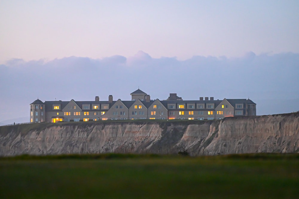 a row of houses on a hill