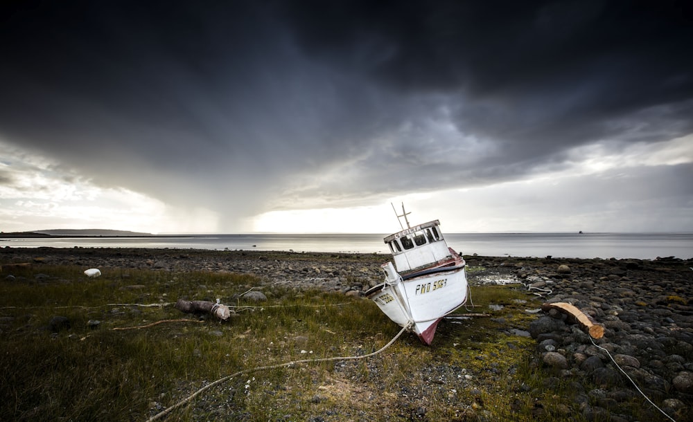 a boat on a beach