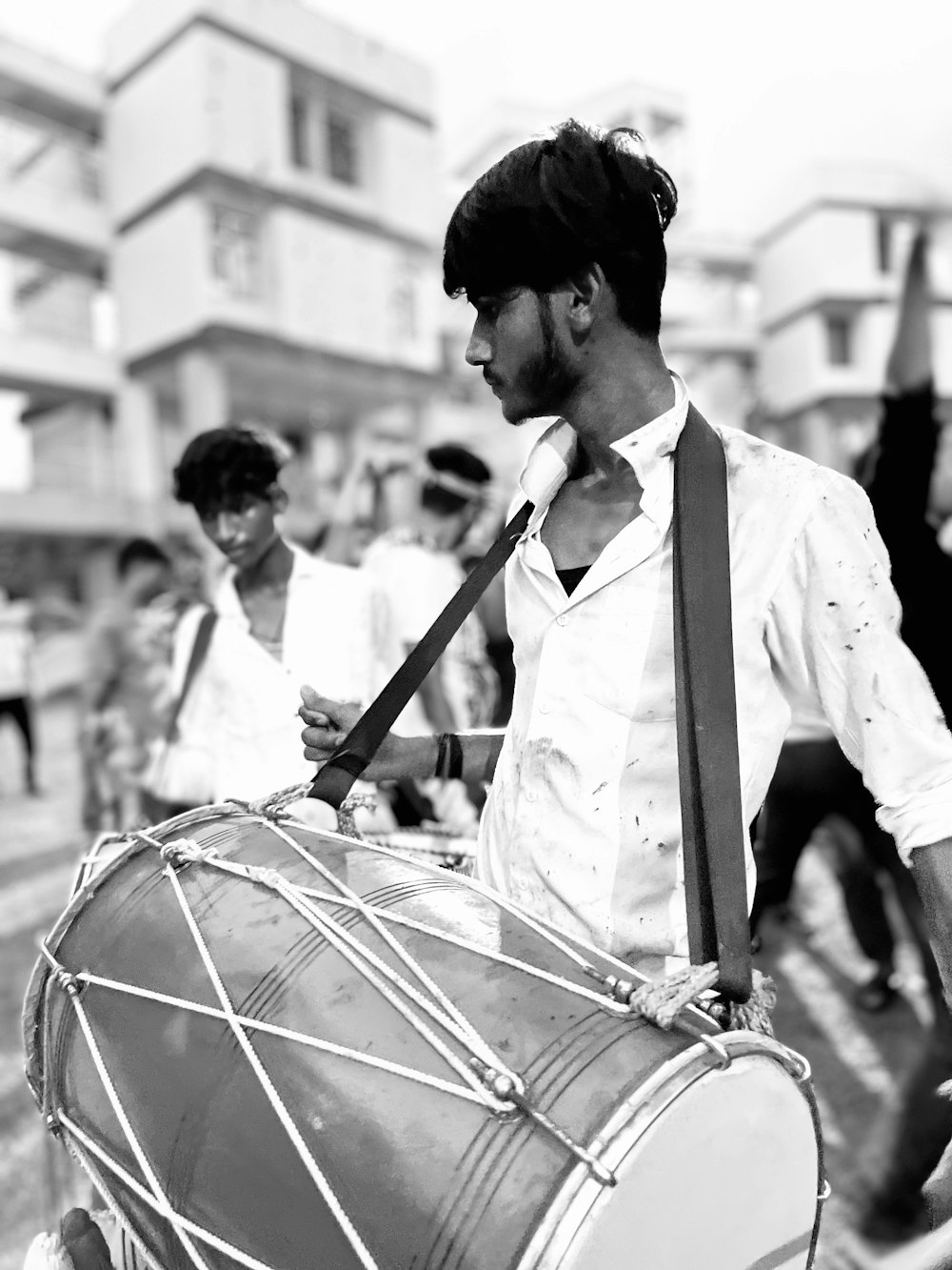 a man playing drums