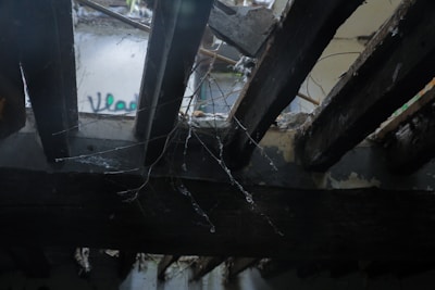 Before and after images of water damage restoration.