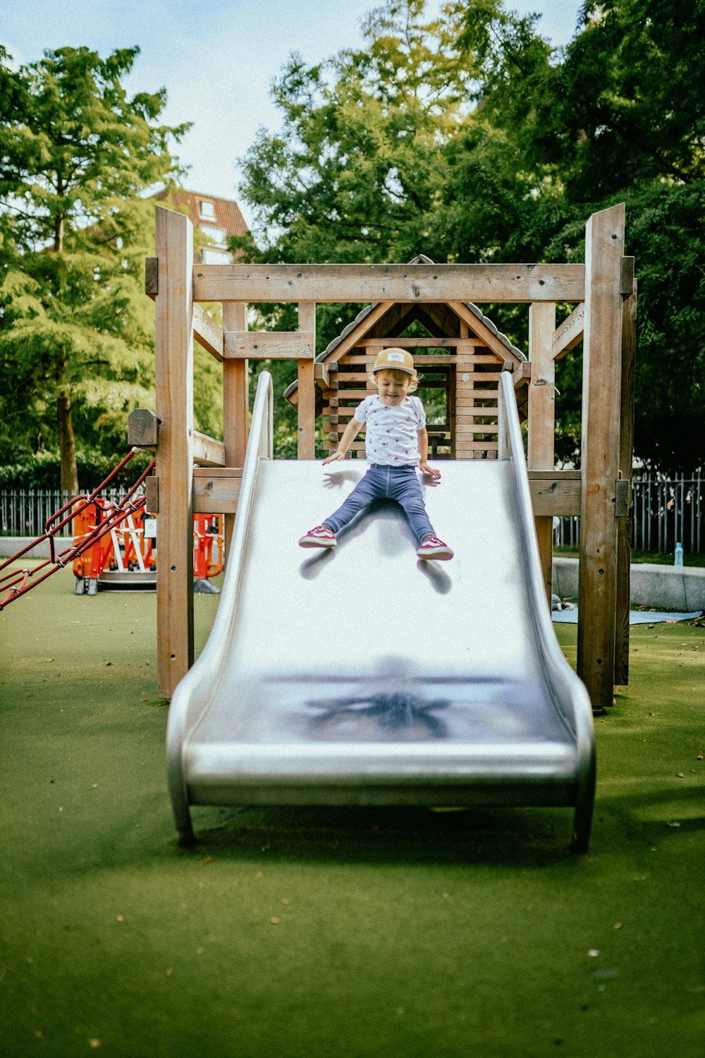 a child on a slide