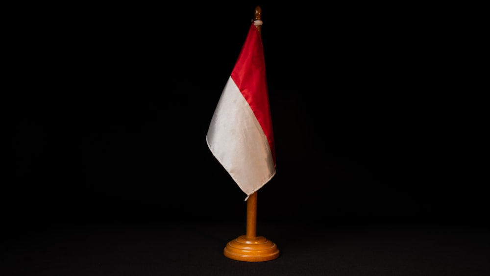 a red and white flag