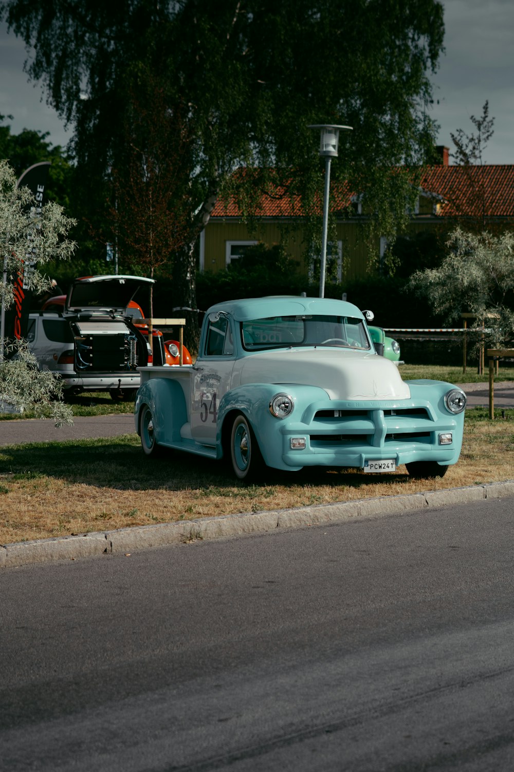 a car parked on the side of the road