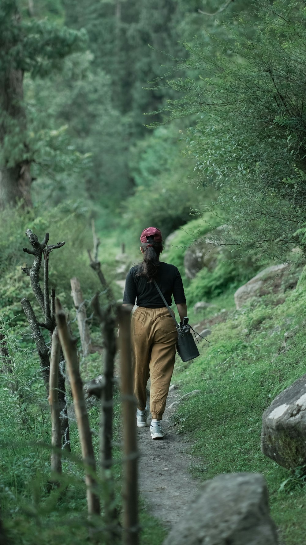 a person walking on a trail