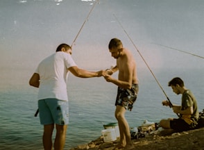 a group of men fishing