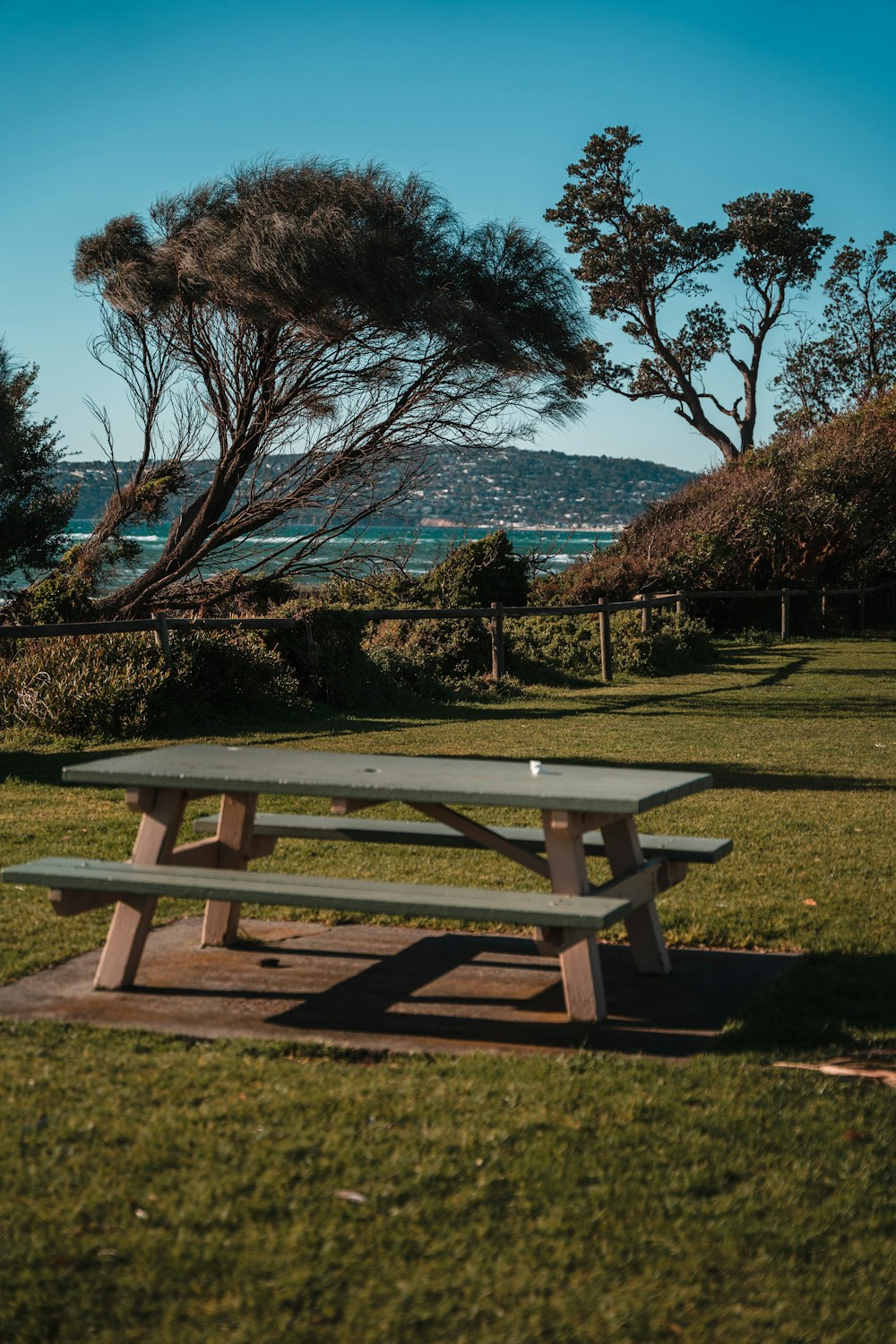 a picnic table in a park