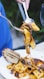 a person eating a plate of food