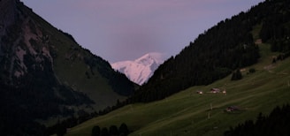 a valley between mountains