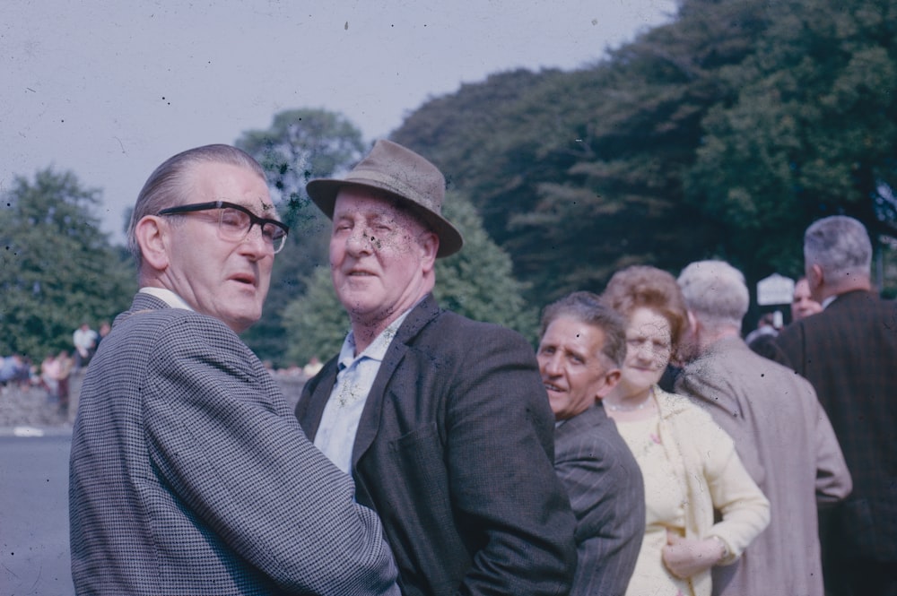 a group of people standing together