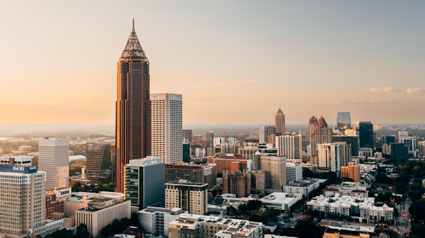 a city with tall buildings