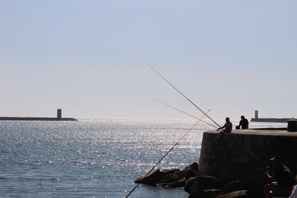 a fishing pole on a dock