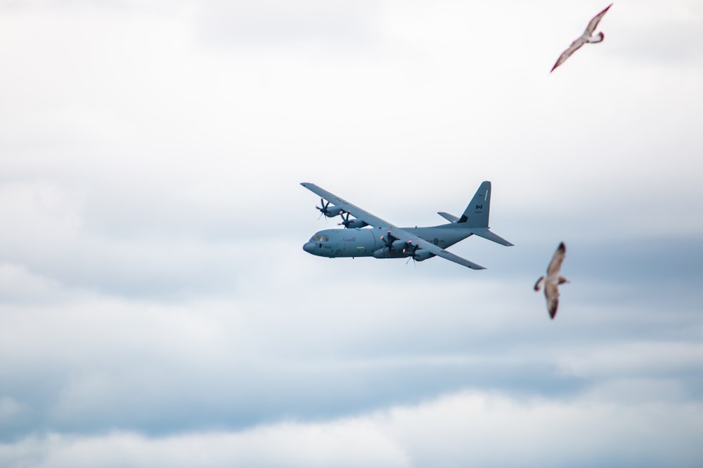 Un grupo de aviones vuelan por el aire