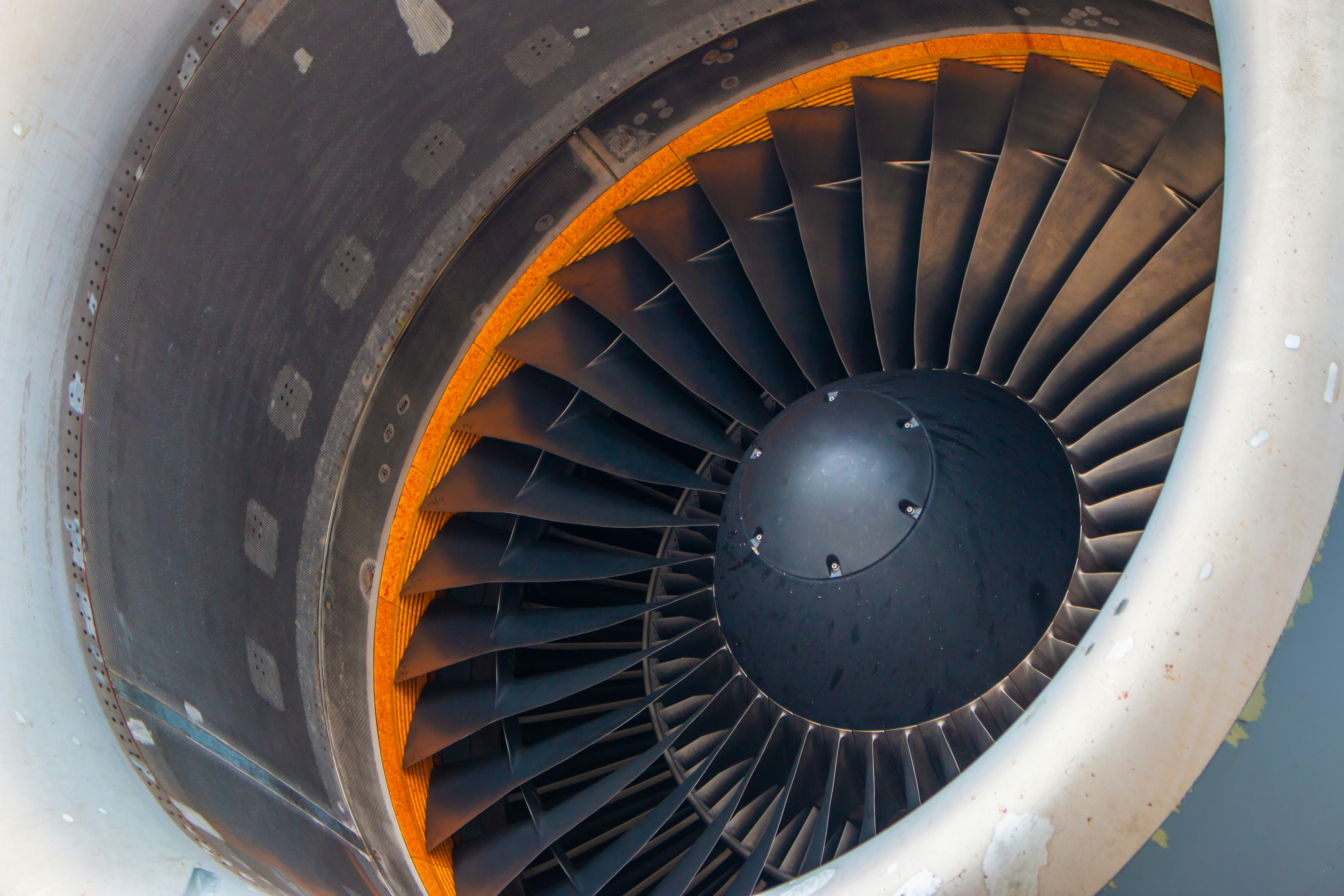 a close-up of a jet engine