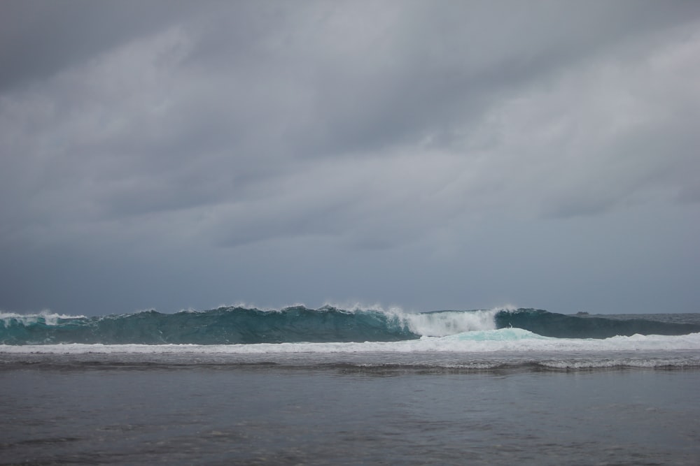 waves crashing on a beach